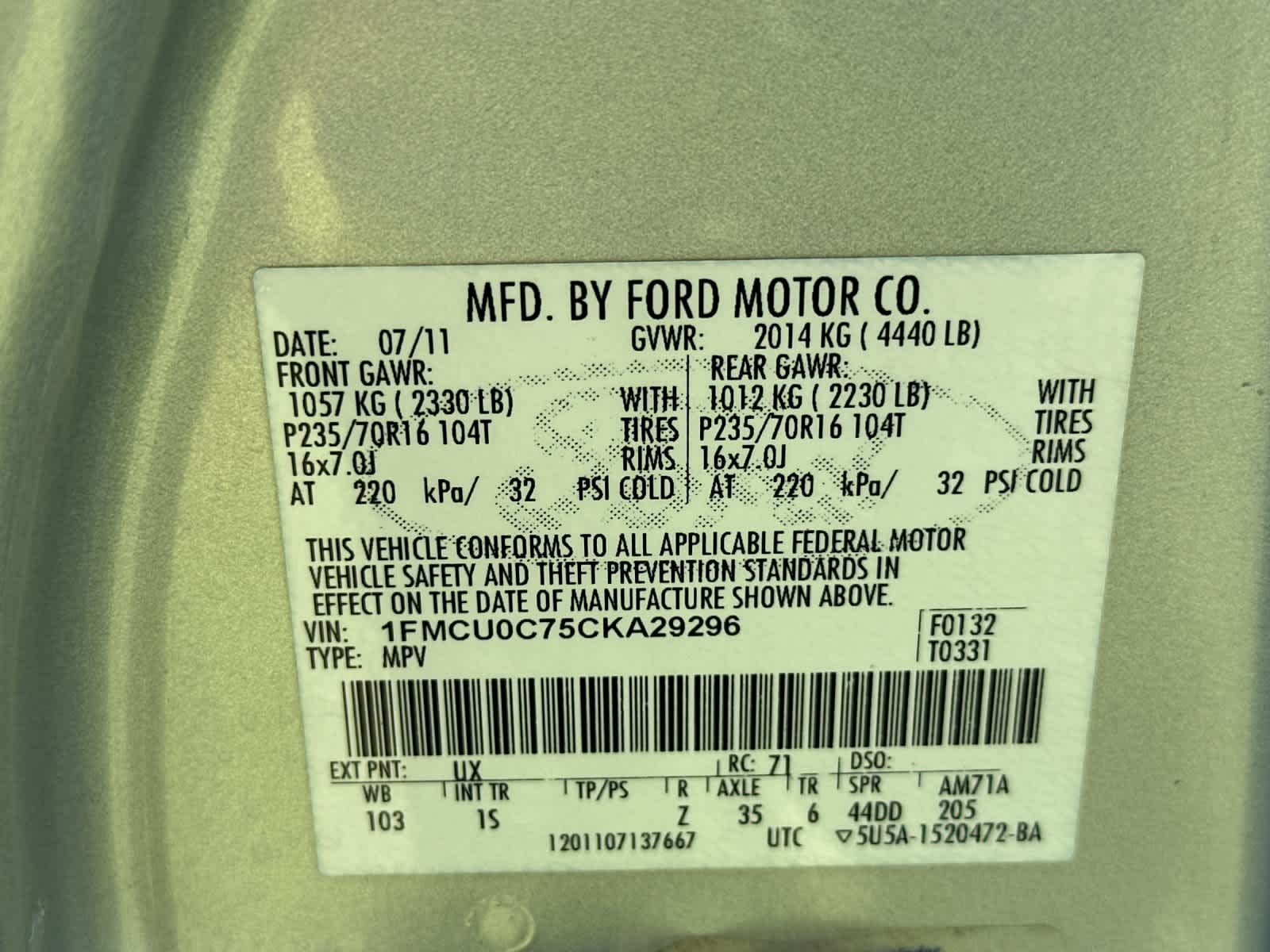 2012 Ford Escape XLS