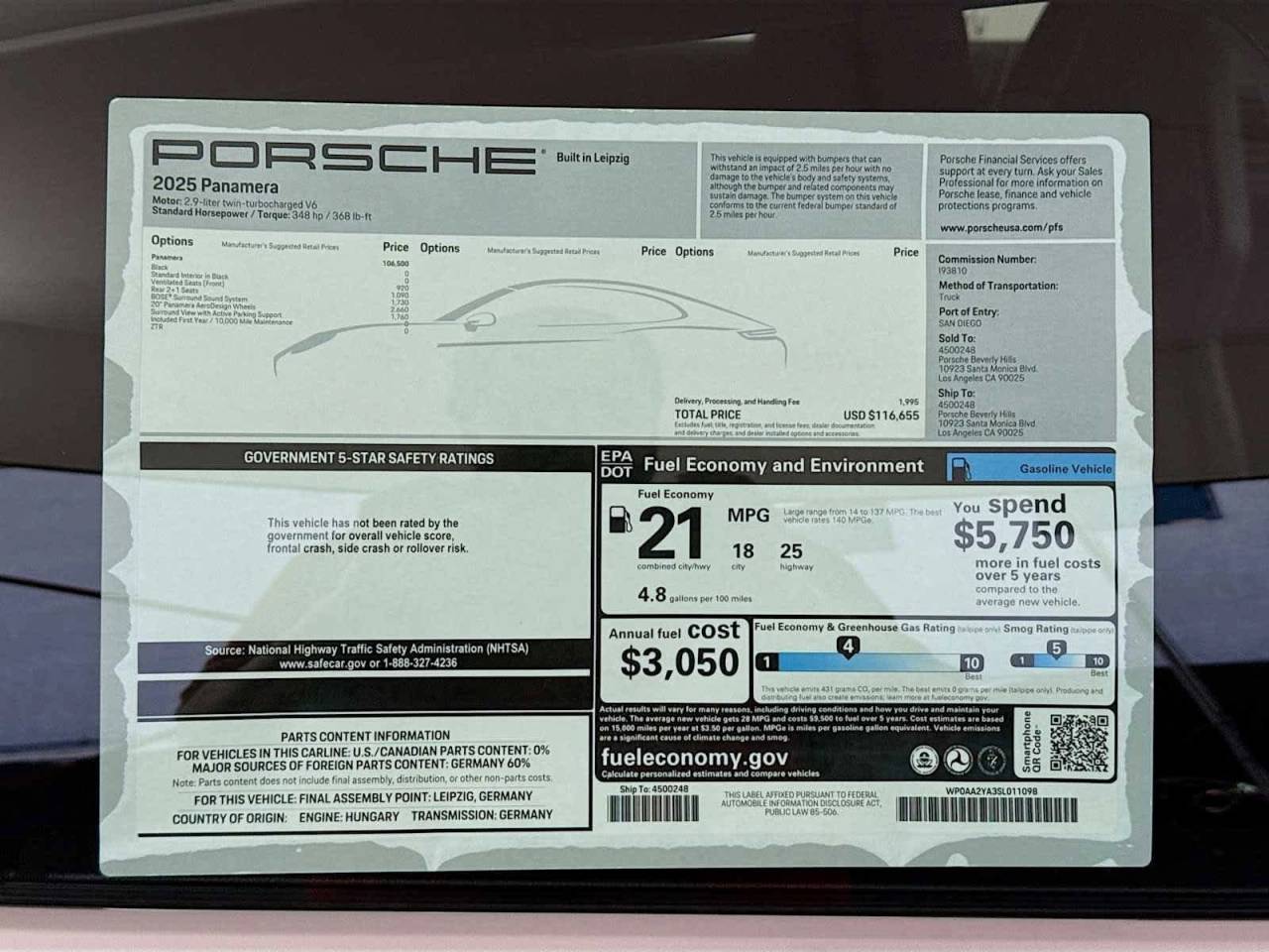 2025 Porsche Panamera RWD