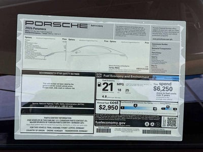 2026 Porsche Panamera RWD