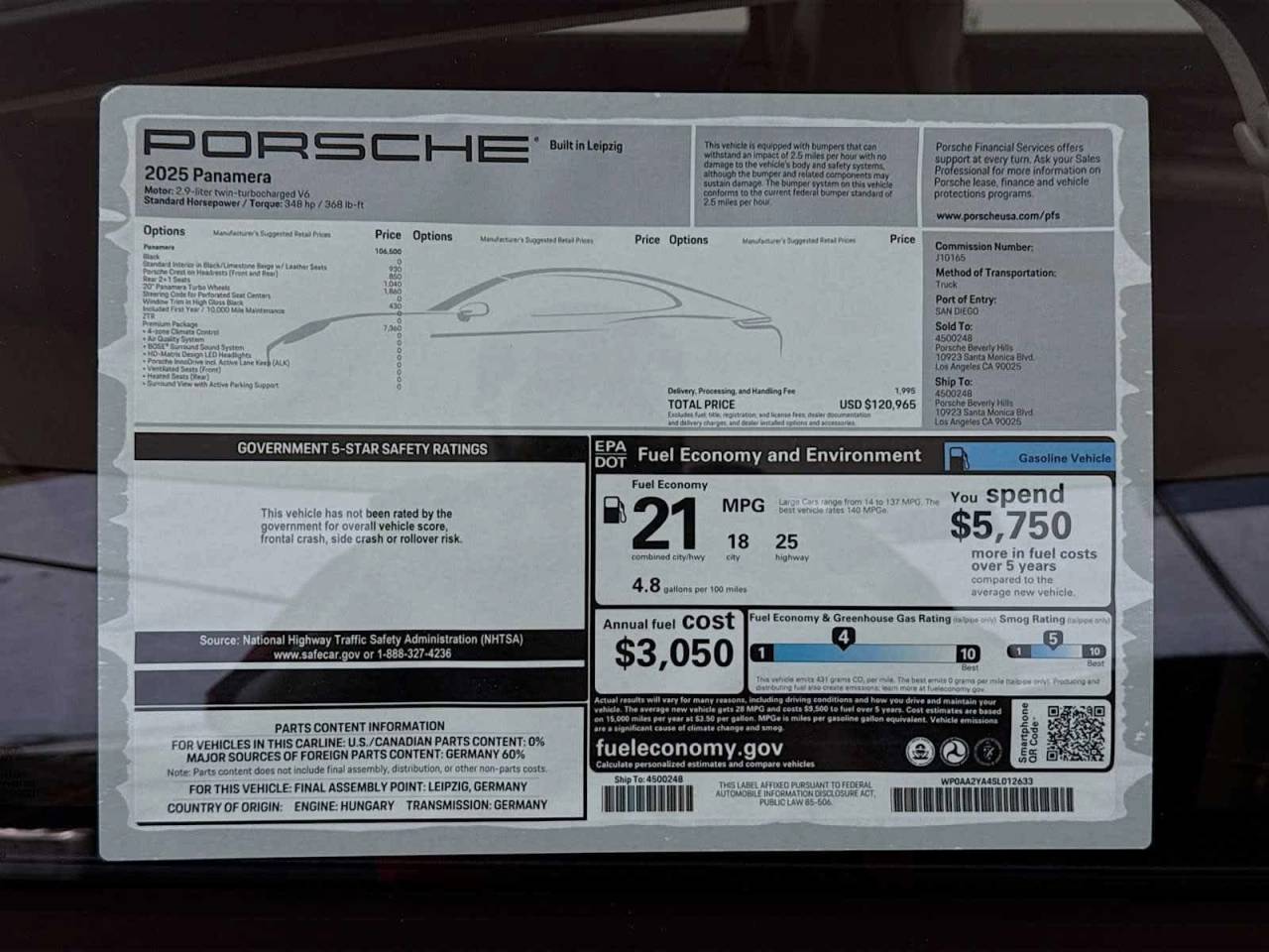 2025 Porsche Panamera RWD