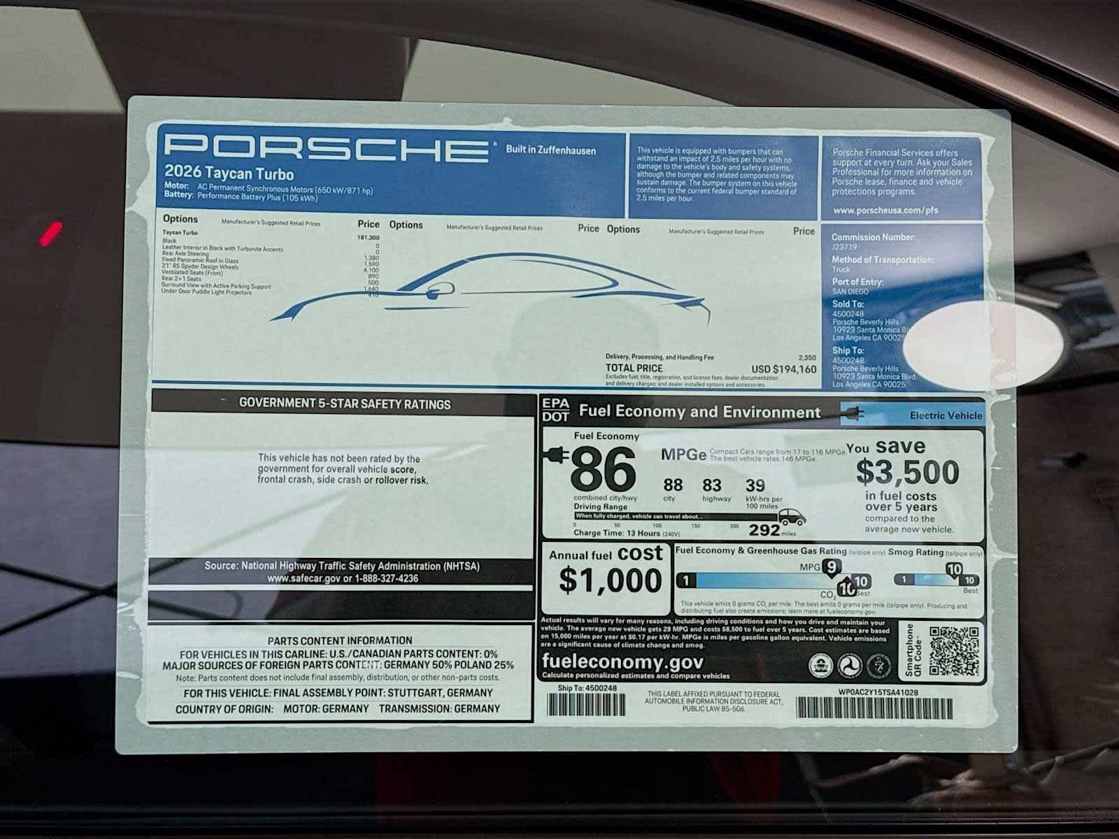 2026 Porsche Taycan Taycan Turbo