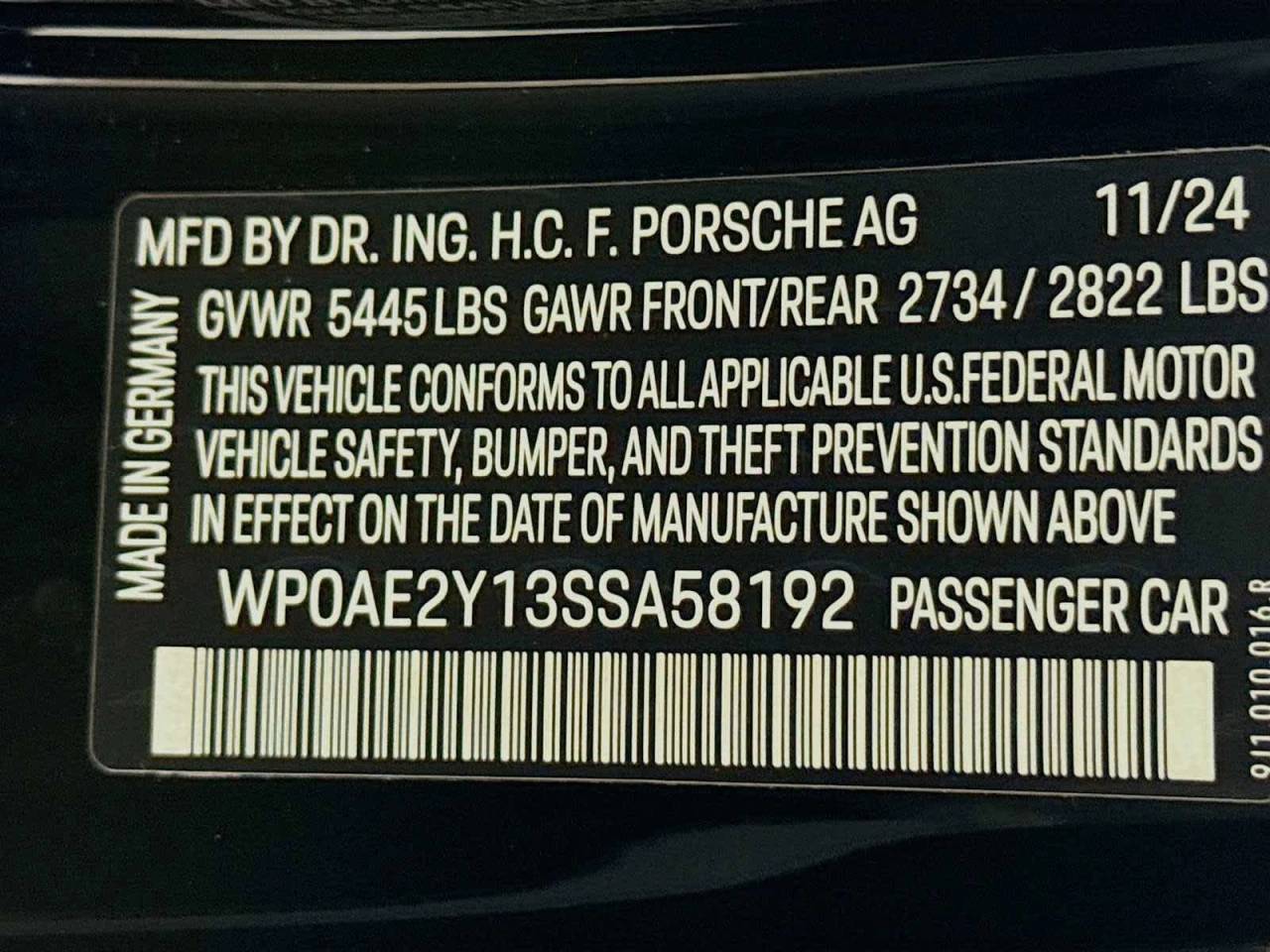 2025 Porsche Taycan Turbo GT with Weissach Package