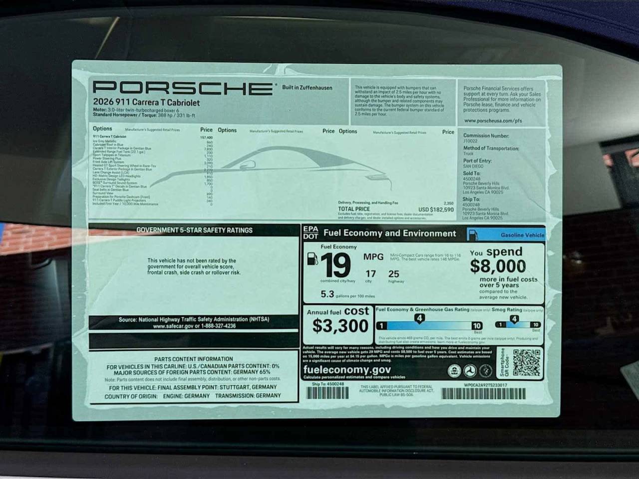 2026 Porsche 911 Carrera T