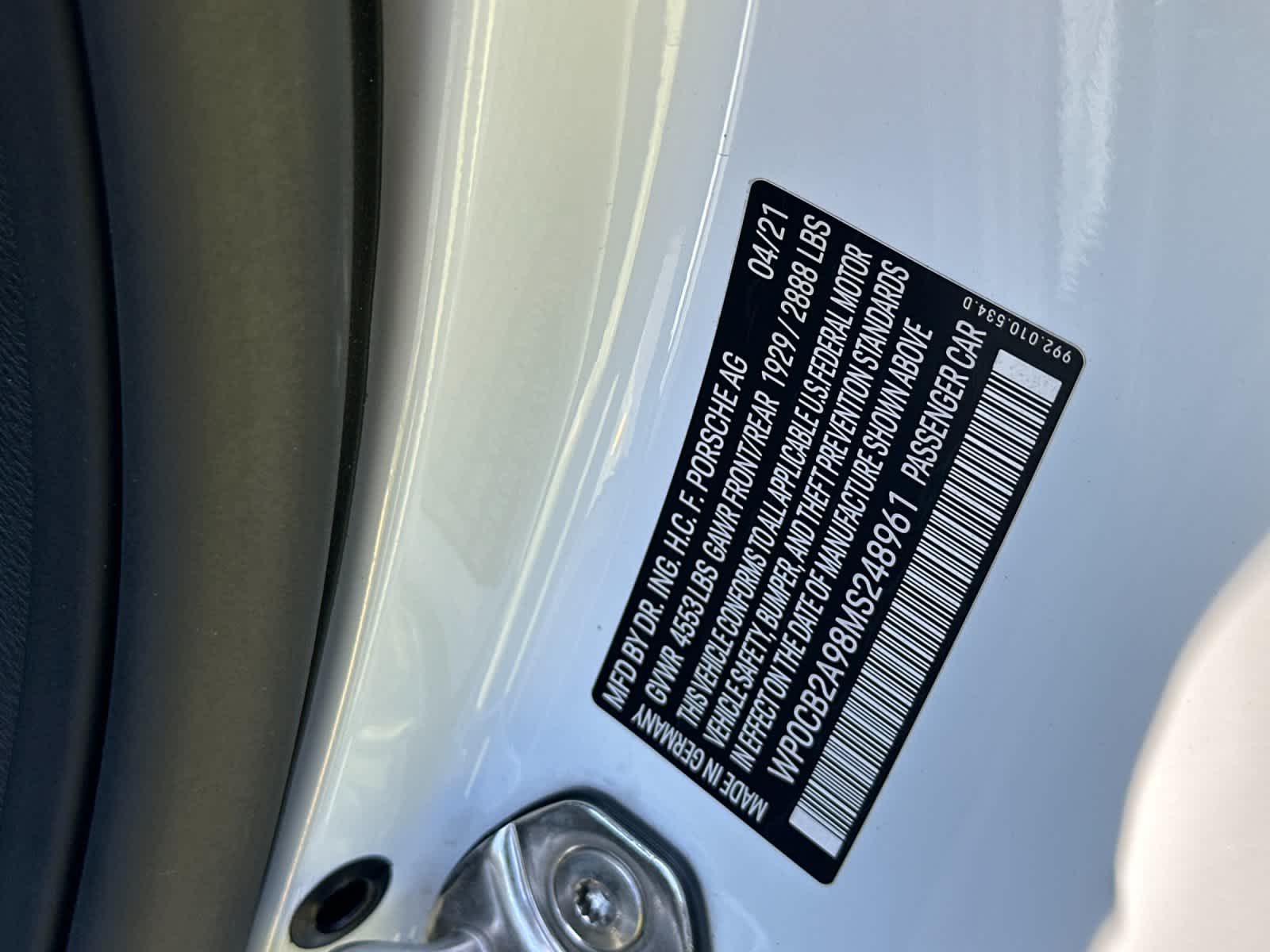 2021 Porsche 911 911 Carrera 4S Cabriolet (MY21)