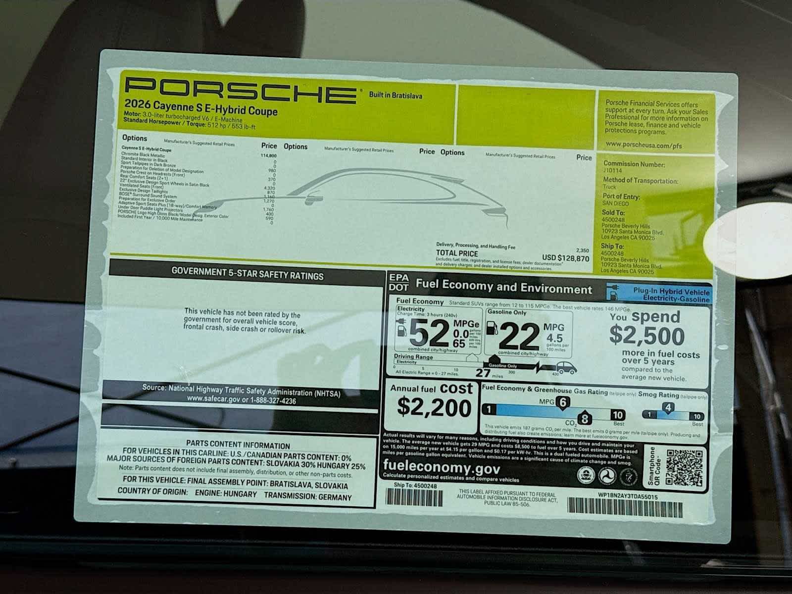 2026 Porsche Cayenne Cayenne S E-Hybrid Coupe